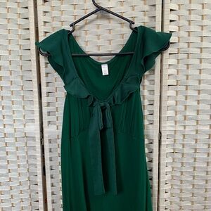 Elegant Green Ruffle sleeveless top